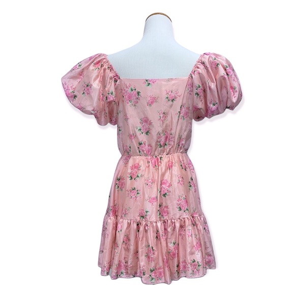 Love Shack Fancy x Target Cecile Puff Sleeve Floral Mini Pink Dress 2 Small - Picture 7 of 12